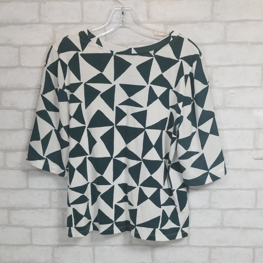 Loft Triangle Print Blouse Size Medium - image 6